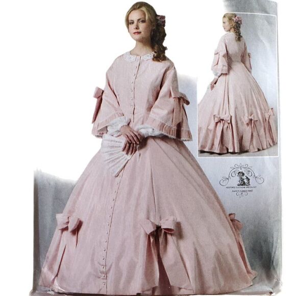 00s Butterick Pattern B5543 Uncut Civil War Southern Bell Dress 6 8 10 12 - Picture 1 of 3